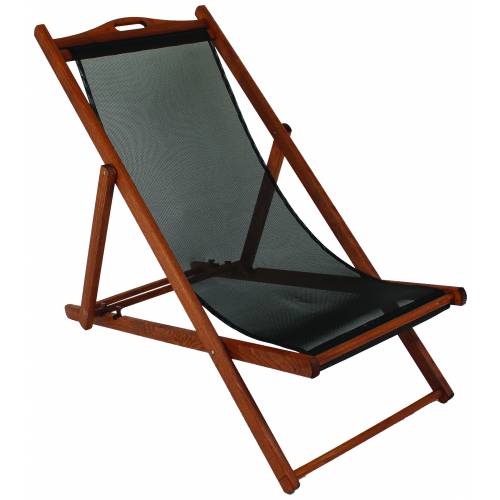 Silla de playa plegable haya teido - Negro