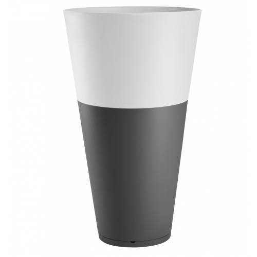 Maceta Tokyo -  Antracita / Blanco - D.50 A.80 cm