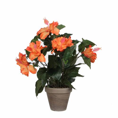 Planta Artificial - Hibiscus Naranja - MICA